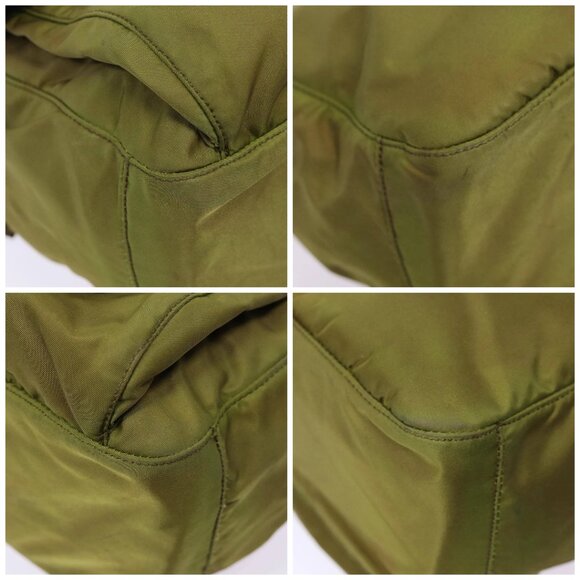 PRADA Shoulder Bag Nylon Khaki Gold Auth - Picture 16 of 16
